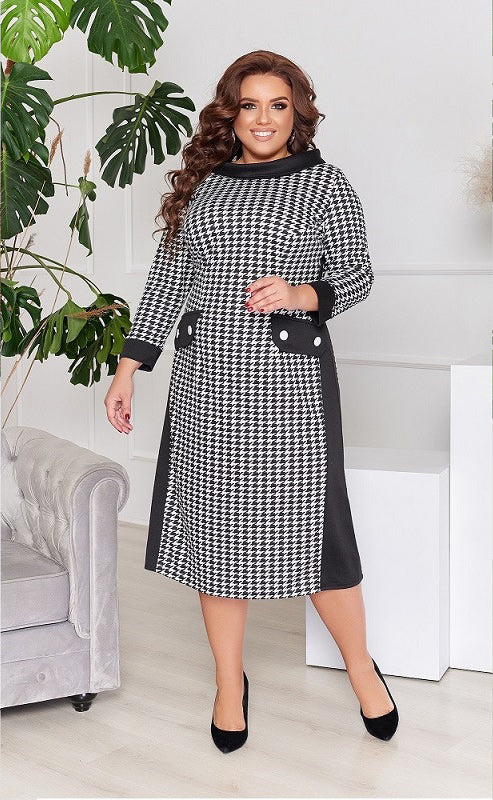 Kleid mit Hahnentritt