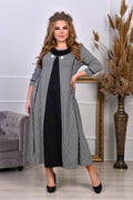 Kleid in Schwarz mit Hahnentritt
