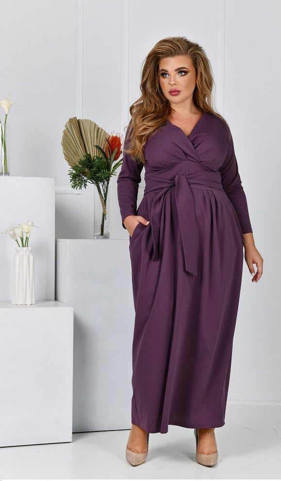 Kleid in Lila mit Gürtel
