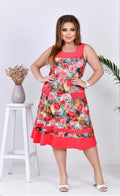 Sommerkleid in Rot mit Blumenprint