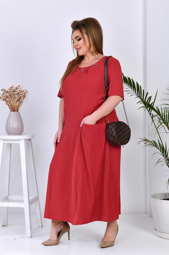 Sommerkleid in Rot mit Taschen