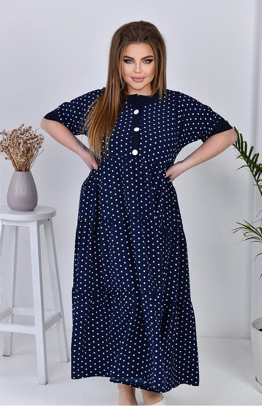 Sommerkleid in Blau gepunktet