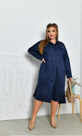 Shirtkleid in Blau locker