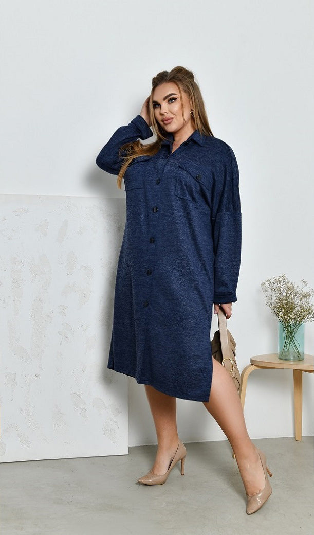 Shirtkleid in Blau locker