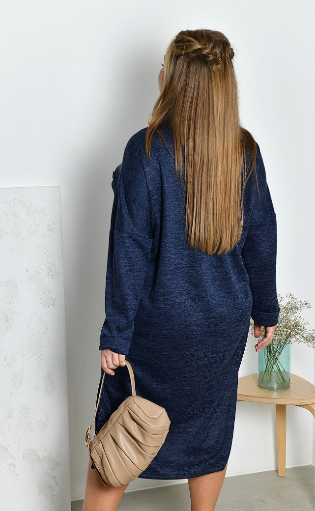 Shirtkleid in Blau locker