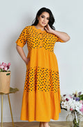 Sommerkleid in Gelb gepunktet