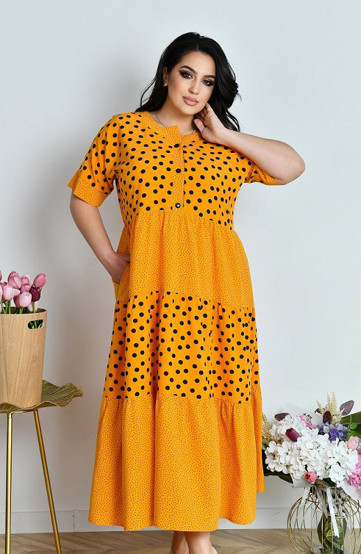 Sommerkleid in Gelb gepunktet