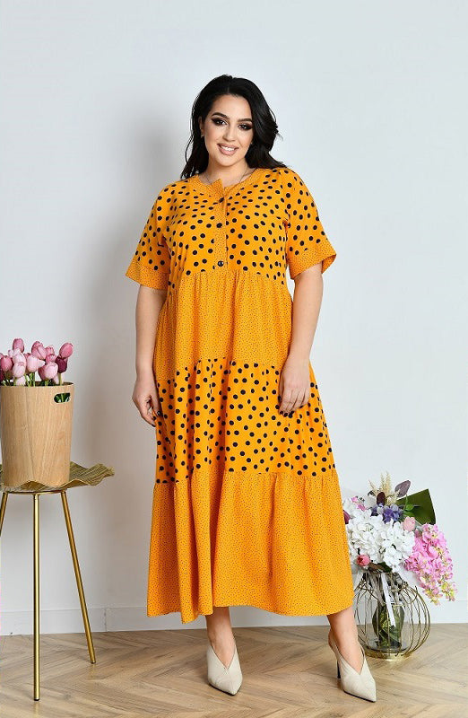 Sommerkleid in Gelb gepunktet