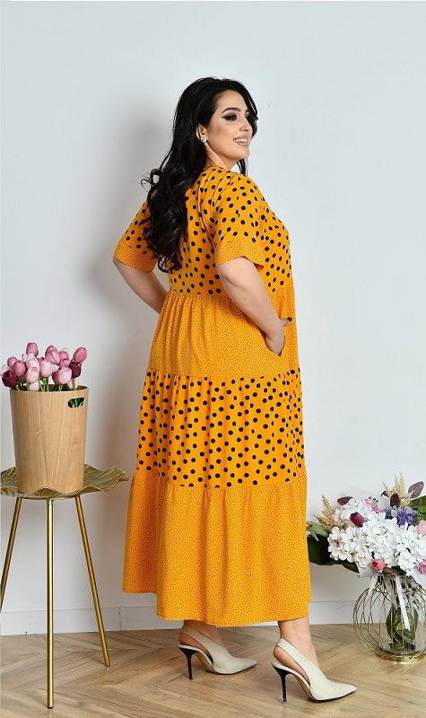 Sommerkleid in Gelb gepunktet