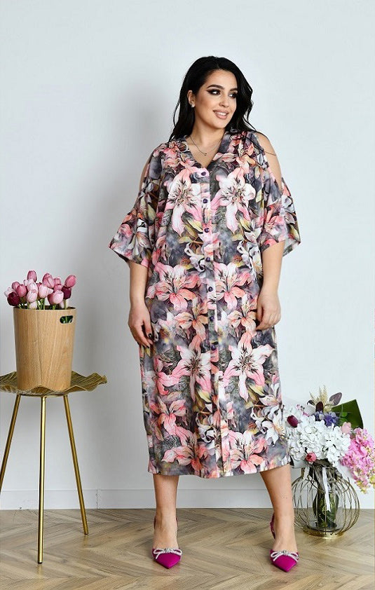 Shirtkleid mit Fledermausärmeln locker