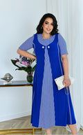 Maxikleid in Blau gestreift