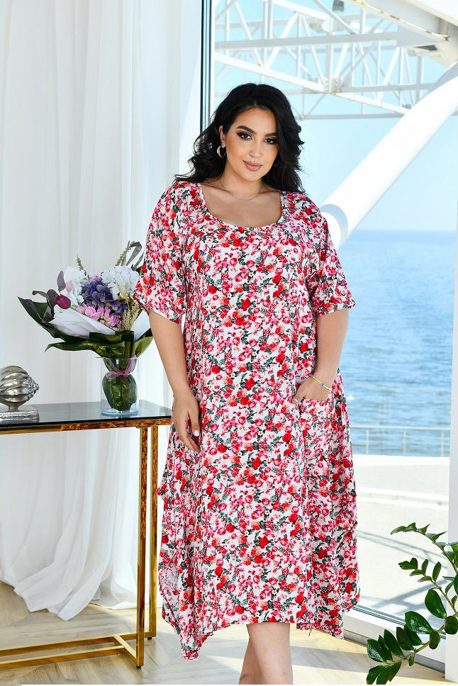 Sommerkleid in Rot locker