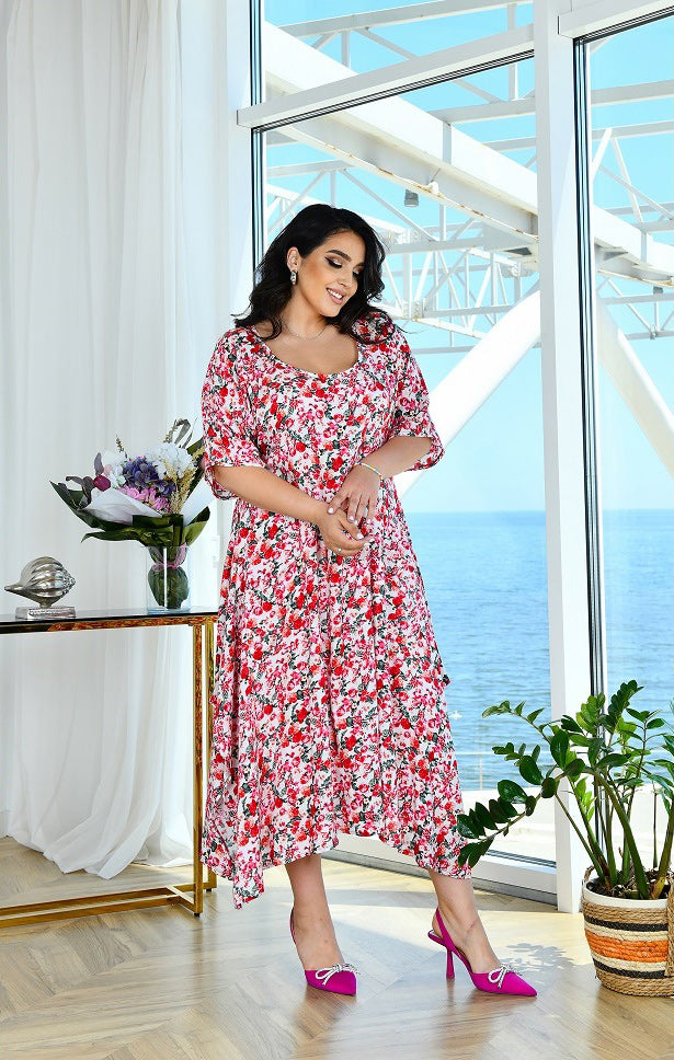 Sommerkleid in Rot locker