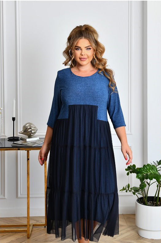 Sommerkleid in Blau mit Mesh