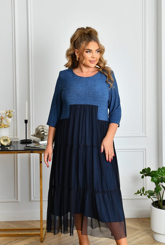 Sommerkleid in Blau mit Mesh
