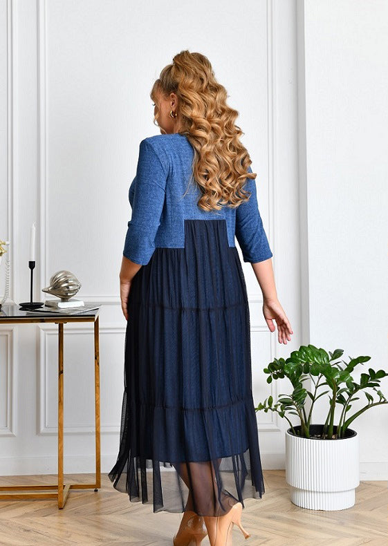 Sommerkleid in Blau mit Mesh