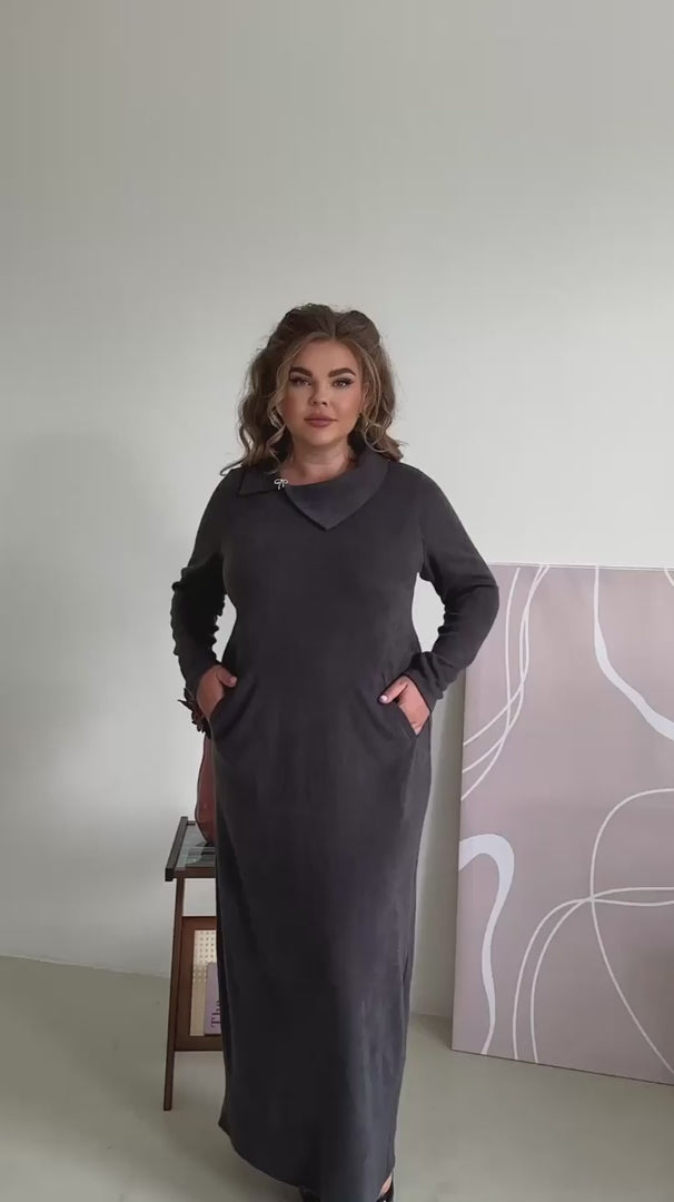 Maxikleid in Grau